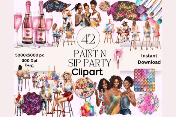 Download Paint and Sip Clipart PNG - Premium Resources