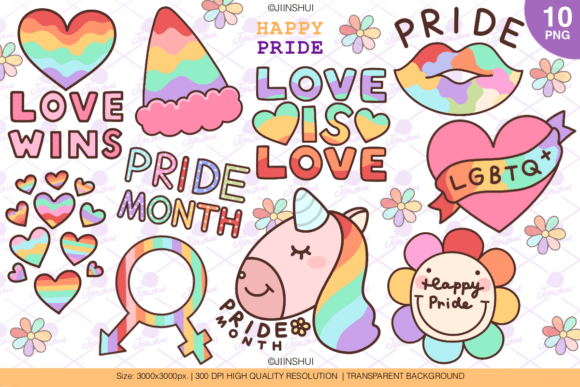 Download Pride Month Clip Art, LGBTQ Gender Set03 - Premium Bundle