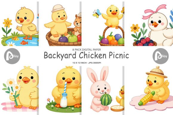 Download Digital Paper Chicken Picnic Day - Picnic day Collection