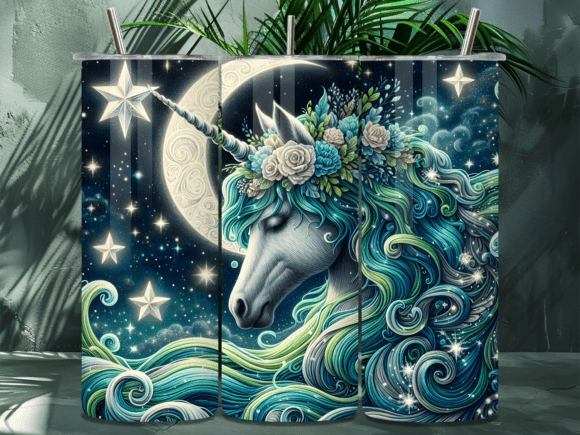 Download Unicorn Moon Dreamy Art Tumbler Wrap - Dreamy art Collection