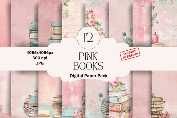 Download Vintage Floral Book Digital Papers - Premium Resources