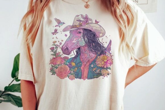Download Horse Cowboy Floral Birds Dreamy Art Png - Dreamy art Collection