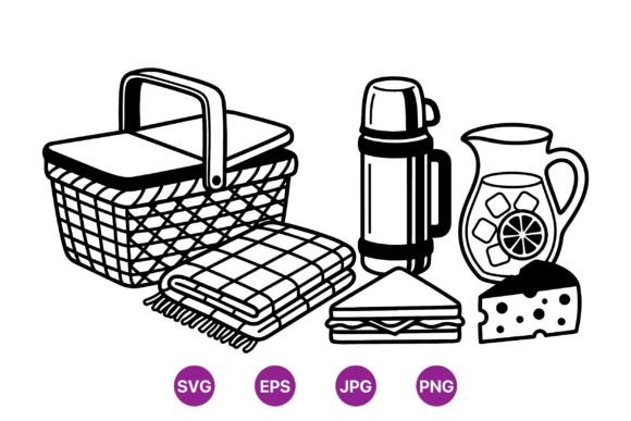 Download Classic Picnic Basket Clipart Set - Classic Collection