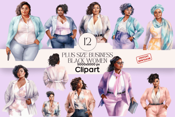 Download Plus Size Business Black Woman Clipart - Premium Resources